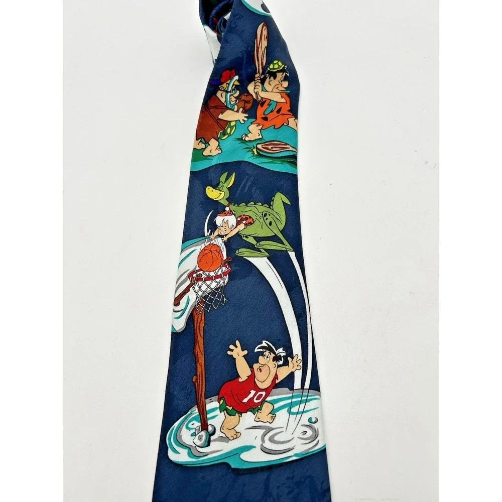 Vintage‎ Flintstones Hannah Barbera Men's Tie 1993 Sports Barney Fred 73469